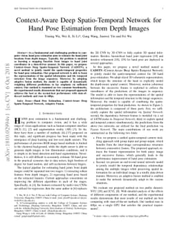 Context-Aware Deep Spatio-Temporal Network for Hand Pose Estimation from
  Depth Images