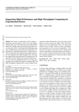 Supporting High-Performance and High-Throughput Computing for
  Experimental Science