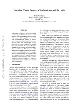 Geocoding Without Geotags: A Text-based Approach for reddit
