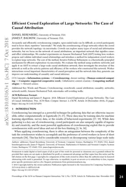 Efficient Crowd Exploration of Large Networks: The Case of Causal
  Attribution