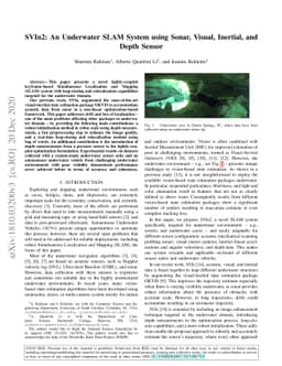 SVIn2: An Underwater SLAM System using Sonar, Visual, Inertial, and
  Depth Sensor