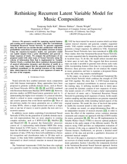 Rethinking Recurrent Latent Variable Model for Music Composition