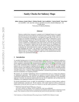 Sanity Checks for Saliency Maps