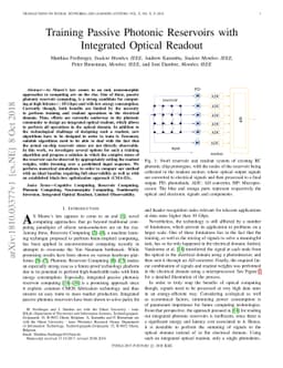 Training Passive Photonic Reservoirs with Integrated Optical Readout