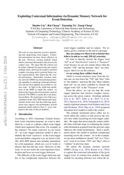 Exploiting Contextual Information via Dynamic Memory Network for Event
  Detection