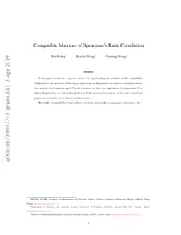 Compatible Matrices of Spearman's Rank Correlation
