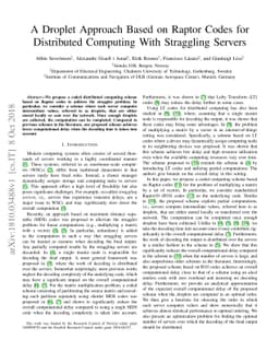A Droplet Approach Based on Raptor Codes for Distributed Computing With
  Straggling Servers
