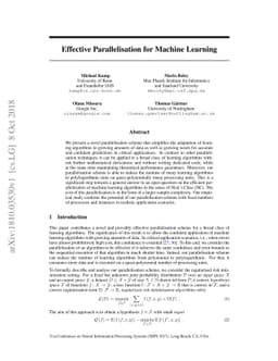 Effective Parallelisation for Machine Learning
