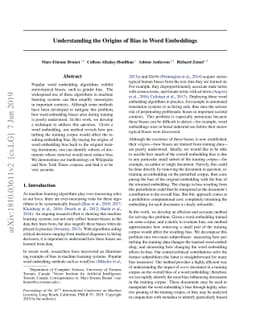 Understanding the Origins of Bias in Word Embeddings