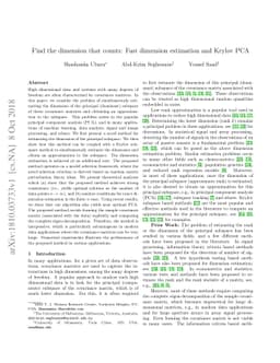 Find the dimension that counts: Fast dimension estimation and Krylov PCA