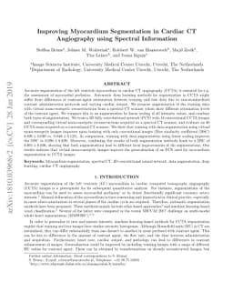 Improving Myocardium Segmentation in Cardiac CT Angiography using
  Spectral Information