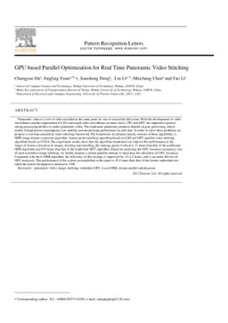 GPU based Parallel Optimization for Real Time Panoramic Video Stitching