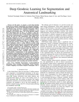 Deep Geodesic Learning for Segmentation and Anatomical Landmarking