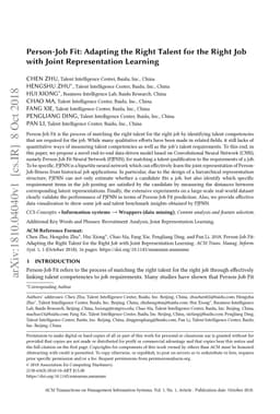 Person-Job Fit: Adapting the Right Talent for the Right Job with Joint
  Representation Learning
