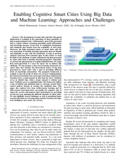 Enabling Cognitive Smart Cities Using Big Data and Machine Learning:
  Approaches and Challenges