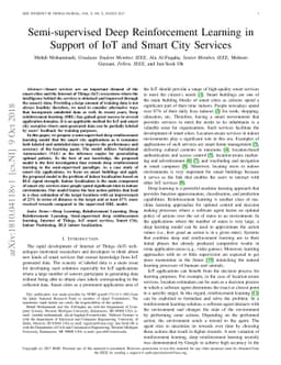 Semi-supervised Deep Reinforcement Learning in Support of IoT and Smart
  City Services