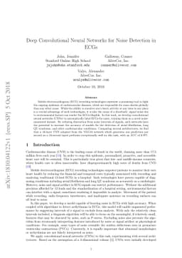 Deep Convolutional Neural Networks for Noise Detection in ECGs