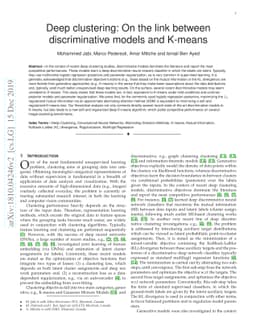 Deep clustering: On the link between discriminative models and K-means