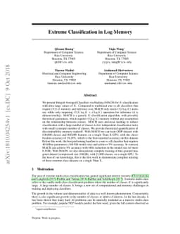 Extreme Classification in Log Memory