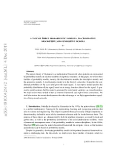 A Tale of Three Probabilistic Families: Discriminative, Descriptive and
  Generative Models