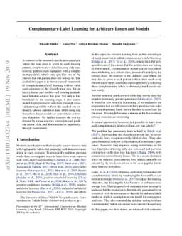 Complementary-Label Learning for Arbitrary Losses and Models
