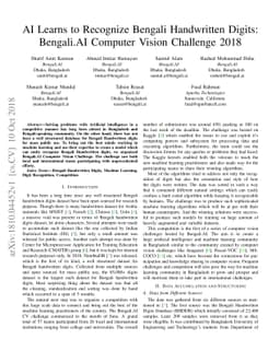 AI Learns to Recognize Bengali Handwritten Digits: Bengali.AI Computer
  Vision Challenge 2018