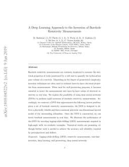 A Deep Learning Approach to the Inversion of Borehole Resistivity
  Measurements
