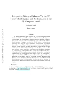 Interpreting Winograd Schemas Via the SP Theory of Intelligence and Its
  Realisation in the SP Computer Model