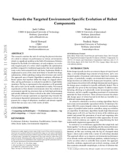 Towards the Targeted Environment-Specific Evolution of Robot Components
