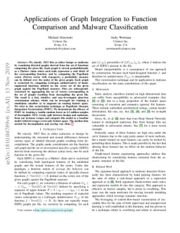 Applications of Graph Integration to Function Comparison and Malware
  Classification