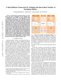 A Data-Efficient Framework for Training and Sim-to-Real Transfer of
  Navigation Policies