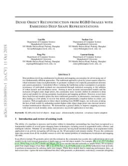 Dense Object Reconstruction from RGBD Images with Embedded Deep Shape
  Representations