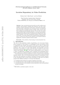 Location Dependency in Video Prediction
