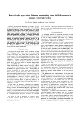 Toward safe separation distance monitoring from RGB-D sensors in
  human-robot interaction