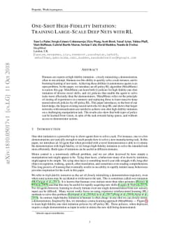 One-Shot High-Fidelity Imitation: Training Large-Scale Deep Nets with RL