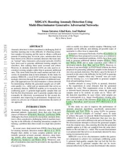 MDGAN: Boosting Anomaly Detection Using \\Multi-Discriminator Generative
  Adversarial Networks