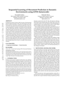 Sequential Learning of Movement Prediction in Dynamic Environments using
  LSTM Autoencoder