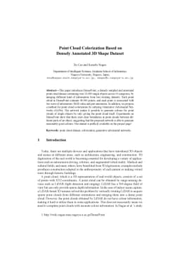 Point Cloud Colorization Based on Densely Annotated 3D Shape Dataset