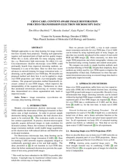 Cryo-CARE: Content-Aware Image Restoration for Cryo-Transmission
  Electron Microscopy Data