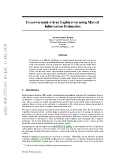 Empowerment-driven Exploration using Mutual Information Estimation