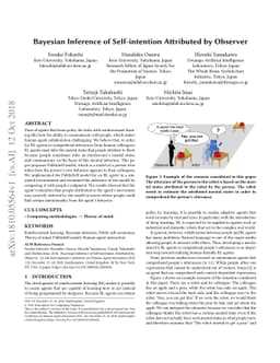Bayesian Inference of Self-intention Attributed by Observer