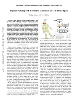Bipedal Walking with Corrective Actions in the Tilt Phase Space