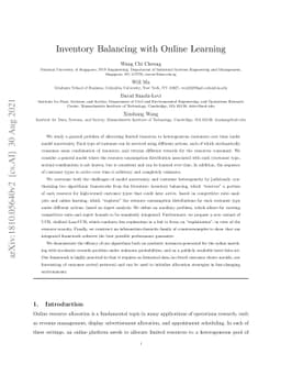 Inventory Balancing with Online Learning