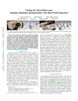 Closing the Sim-to-Real Loop: Adapting Simulation Randomization with
  Real World Experience