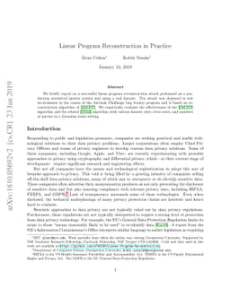 Linear Program Reconstruction in Practice