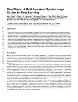 DeepWeeds: A Multiclass Weed Species Image Dataset for Deep Learning