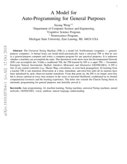 A Model for Auto-Programming for General Purposes
