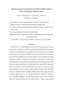 Deep learning based cloud detection for medium and high resolution
  remote sensing images of different sensors