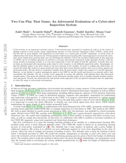 Two Can Play That Game: An Adversarial Evaluation of a Cyber-alert
  Inspection System