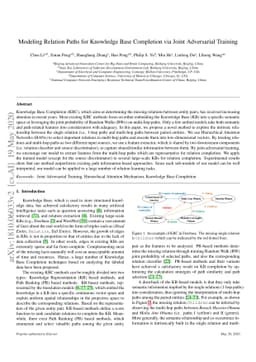 Modeling relation paths for knowledge base completion via joint
  adversarial training